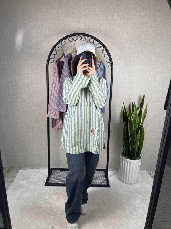 تونیک راه راه گلدوزی