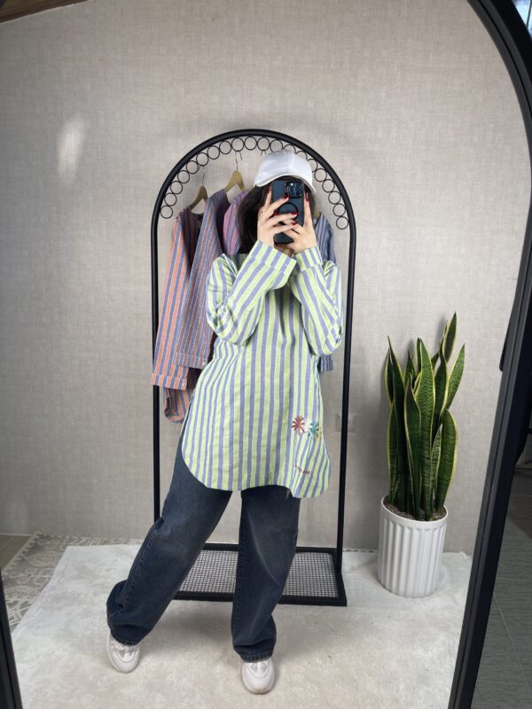 تونیک راه راه گلدوزی