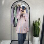 تونیک راه راه گلدوزی