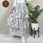 خرید دامن نخی پله ای