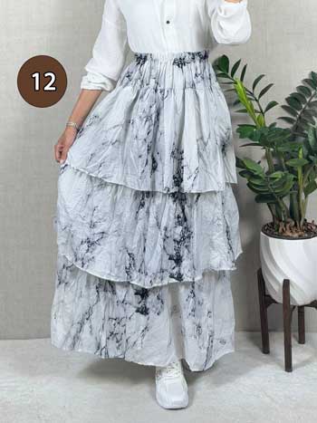 خرید دامن نخی پله ای