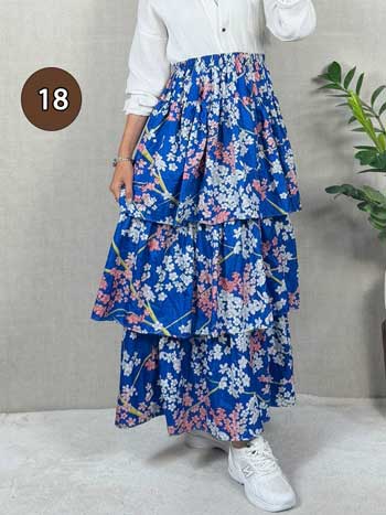 خرید دامن نخی پله ای