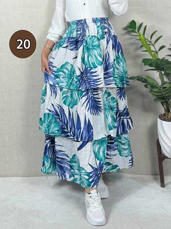 خرید دامن نخی پله ای