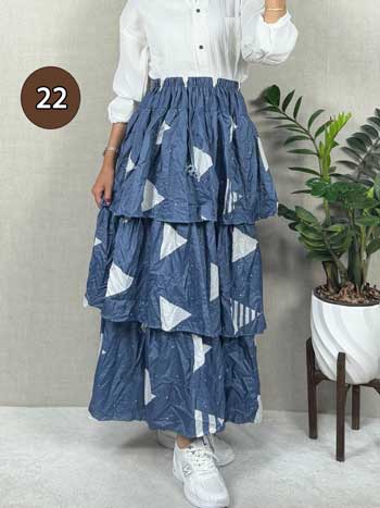 خرید دامن نخی پله ای