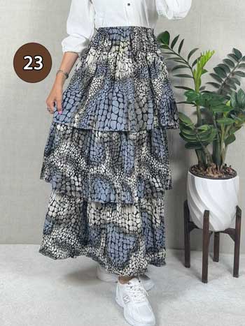 خرید دامن نخی پله ای