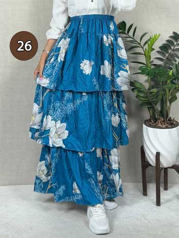 خرید دامن نخی پله ای