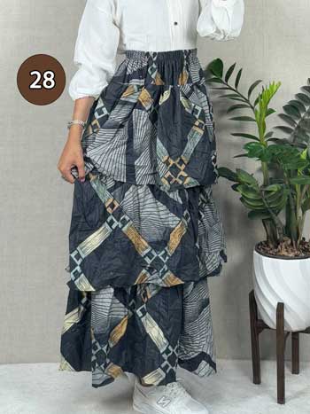 خرید دامن نخی پله ای