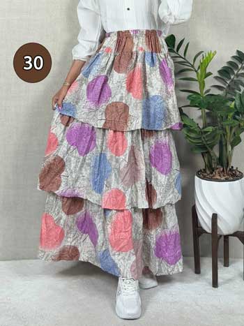 خرید دامن نخی پله ای