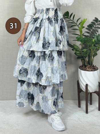 خرید دامن نخی پله ای