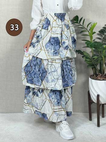 خرید دامن نخی پله ای