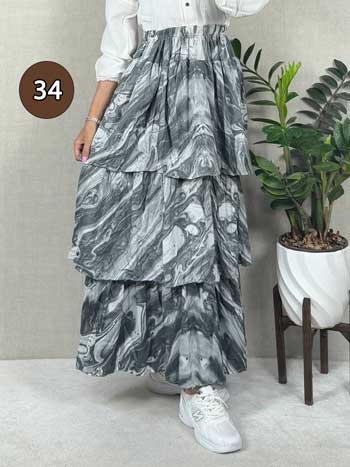 خرید دامن نخی پله ای