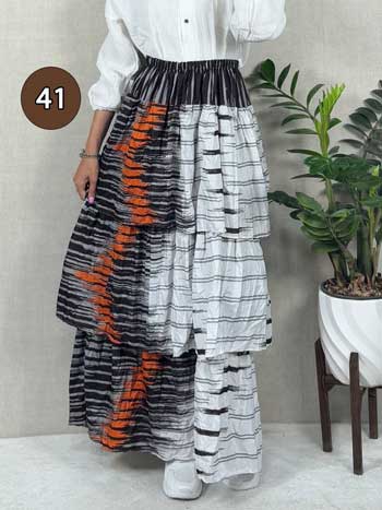 خرید دامن نخی پله ای