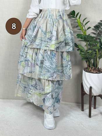 خرید دامن نخی پله ای