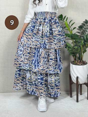 خرید دامن نخی پله ای