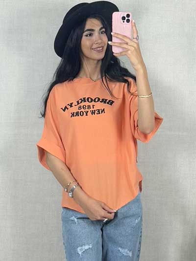 خرید بلوز پفکی نخی راحتی