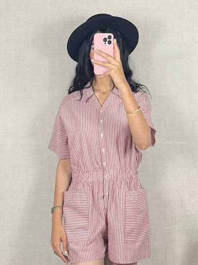 خرید سرهمی لینن راه راه خوش تن از پوشاک پرنیان