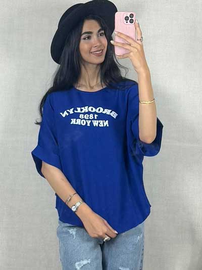 خرید بلوز پفکی نخی راحتی