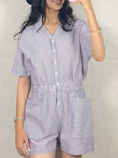 خرید سرهمی لینن راه راه خوش تن از پوشاک پرنیان