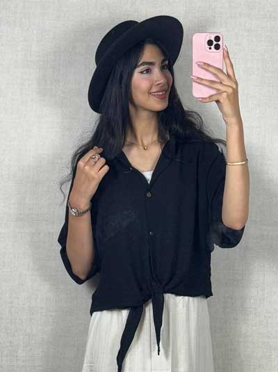 خرید بلوز گره ای لینن خنک خوش تن