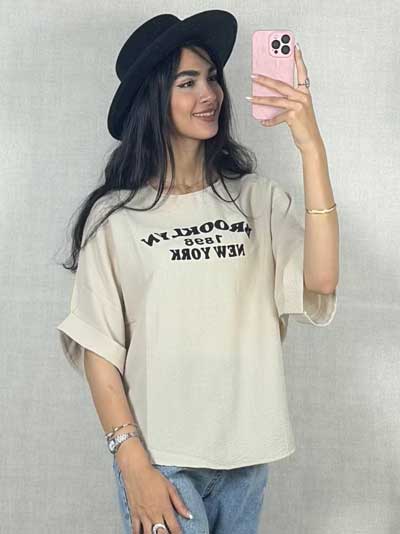 خرید بلوز پفکی نخی راحتی