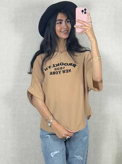 خرید بلوز پفکی نخی راحتی