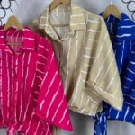 بلوز گره ای پارچه بوگاتی در رنگبندی متنوع