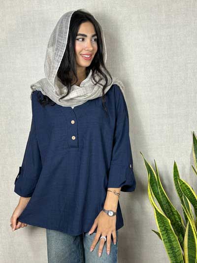 شومیز قواره دار دو دکمه خنک برای مهمانی و بیرون