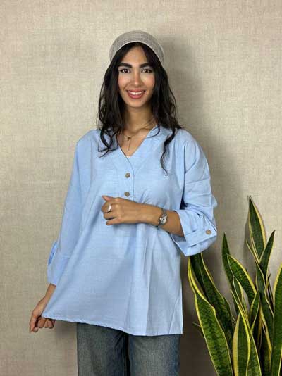 شومیز قواره دار دو دکمه خنک برای مهمانی و بیرون