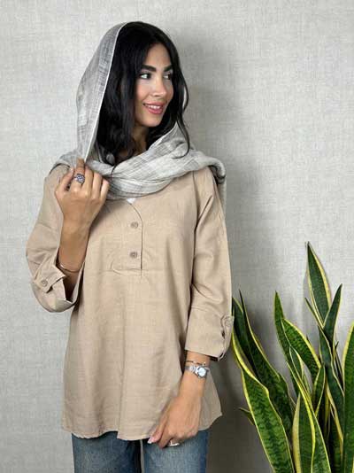 شومیز قواره دار دو دکمه خنک برای مهمانی و بیرون