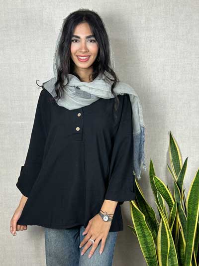 شومیز قواره دار دو دکمه خنک برای مهمانی و بیرون