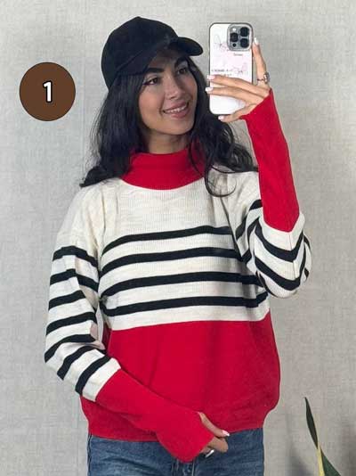 خرید بلوز بافت یقه شل