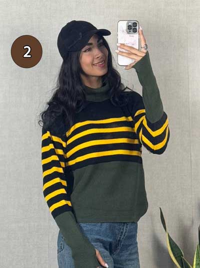 خرید بلوز بافت یقه شل