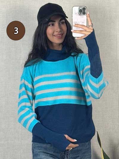 خرید بلوز بافت یقه شل