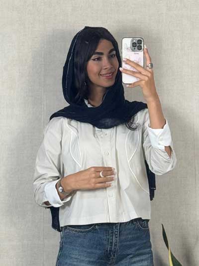 خرید آنلاین کراپ کت قیطان دوزه شده خوش تن