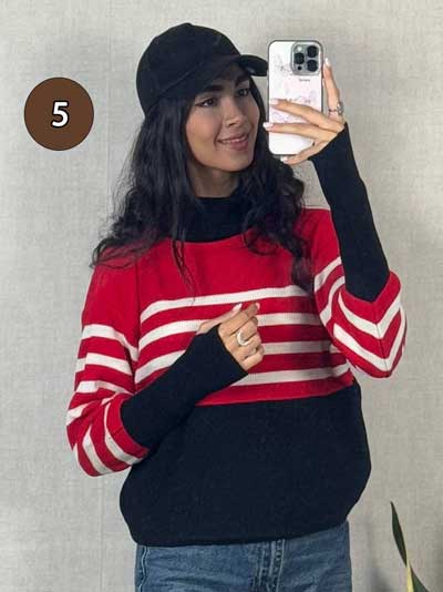 خرید بلوز بافت یقه شل