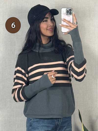 خرید بلوز بافت یقه شل