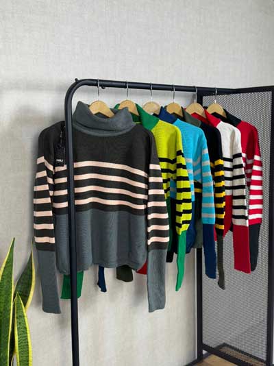 خرید بلوز بافت یقه شل