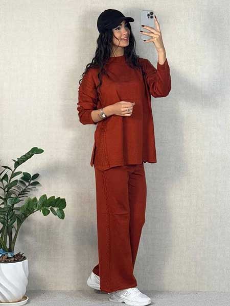 خرید بلوز و شلوار بافت برای بیرون